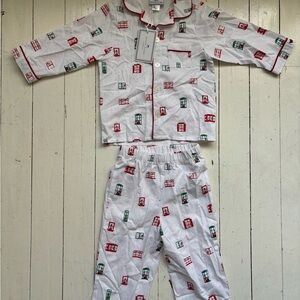 Cozy Kids Pajama Set with Red and Green Accents